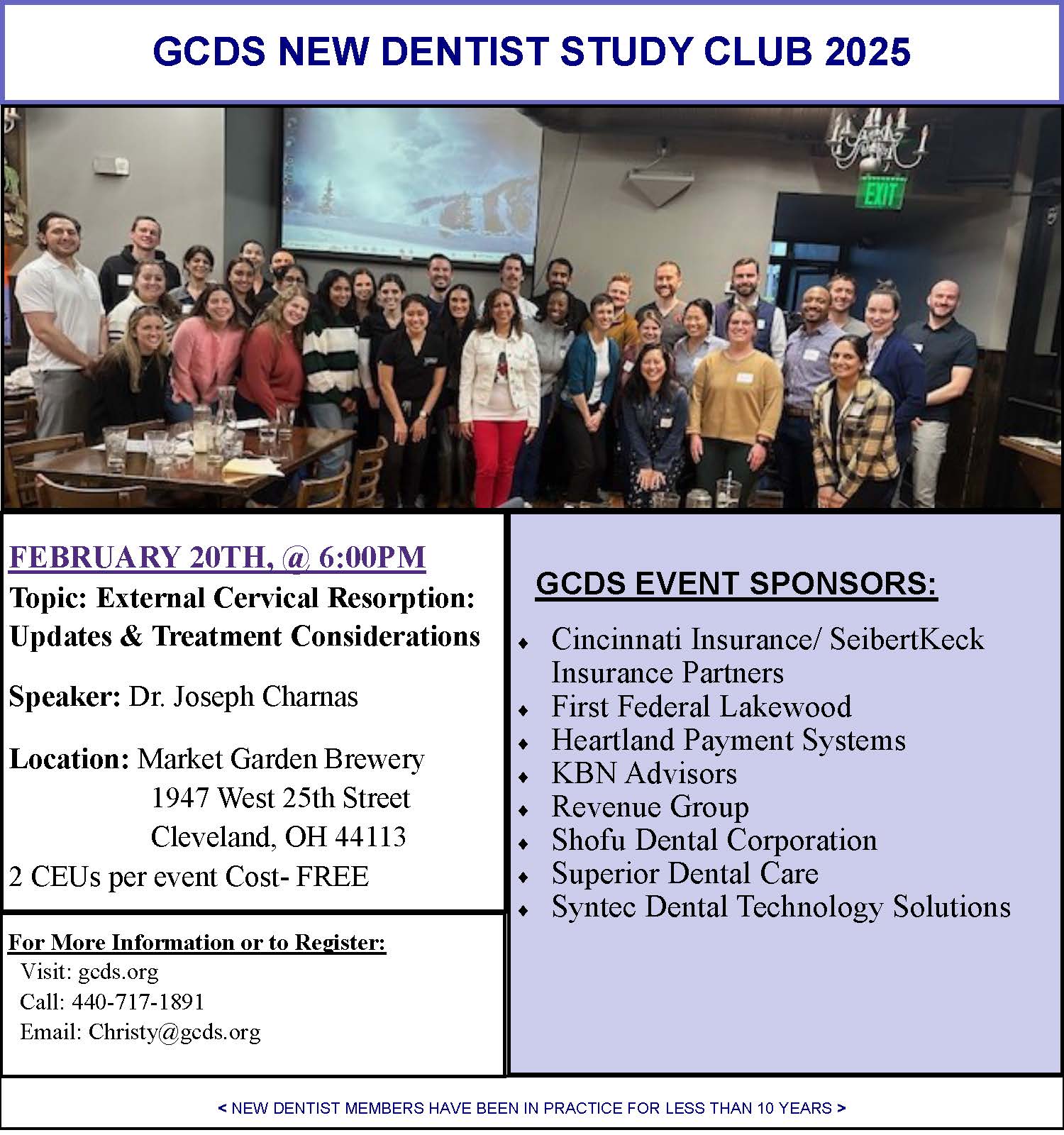 New Dentist Study Club Bulletin Ad New Dentists February